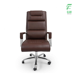 GLAM 3-Part High Back Ergonomic Artificial Leather Executive Office Chair in Chocolate