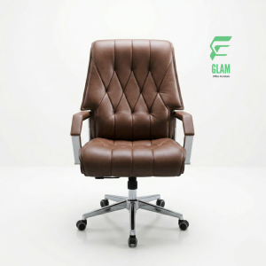 GLAM XBoss Chair, Chocolate Color, Front Image by GLAM Office Furniture