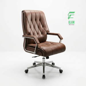GLAM XBoss Chair, Chocolate Color, Side Image by GLAM Office Furniture